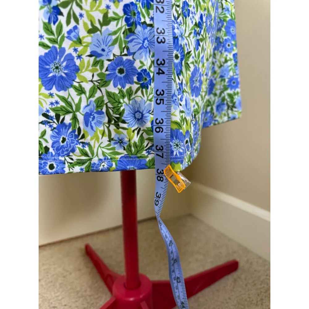 NWT Women's By Design Blue Green Floral Midi Wrap Dress Plus Size 1X - Picture 10 of 14